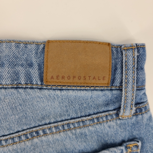 Aeropostale Medium Wash High Rise MOM SHORT 0 - Picture 7 of 10